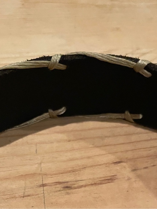Lucky Brand Leathef VTG Black Brown Contrast Stitch Belt Rare EUC L XL main image 12